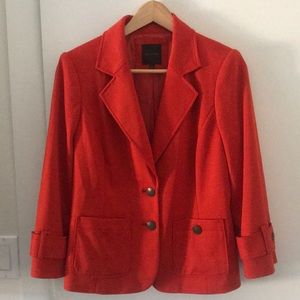 Burnt orange 3/4 length sleeve blazer